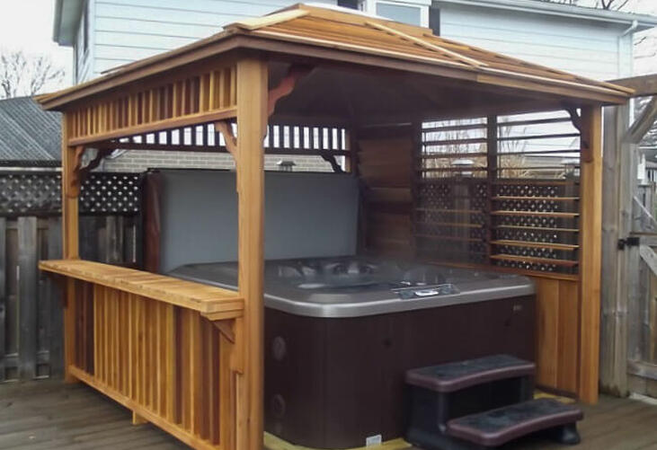 Dundalk leisurecraft europe red cedar gazebo echoe hottub wellness