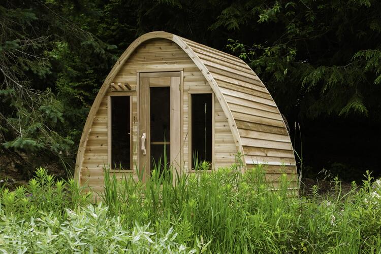 Pod sauna ticra outdoor buitensauna red cedar