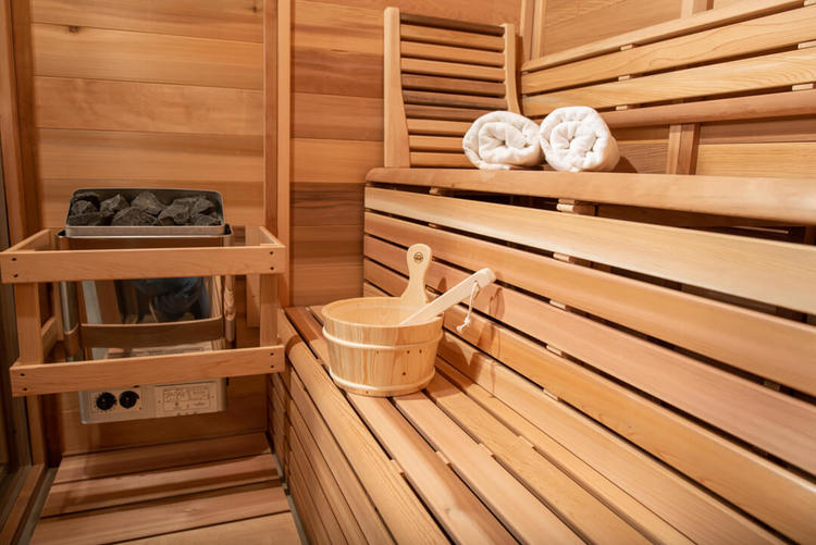 Pure cube collection 215cm leisurecraft europe canadian cedar indoor red cedar sauna