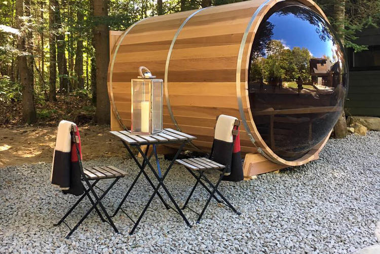 Dundalk leisurecraft europe clear red cedar panoramic view sauna premium look