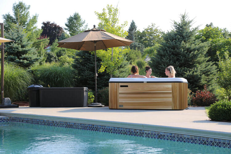 Nordic Hot tubs leisurecraft europe encore luxury red cedar electric jacuzzi