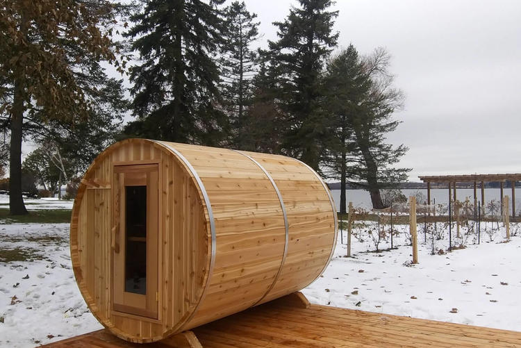 Dundalk leisurecraft europe barrel sauna knotty cedar