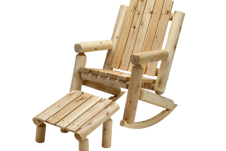 Canadian Timber Collection Leisurecraft europe white cedar log rocker & footrest