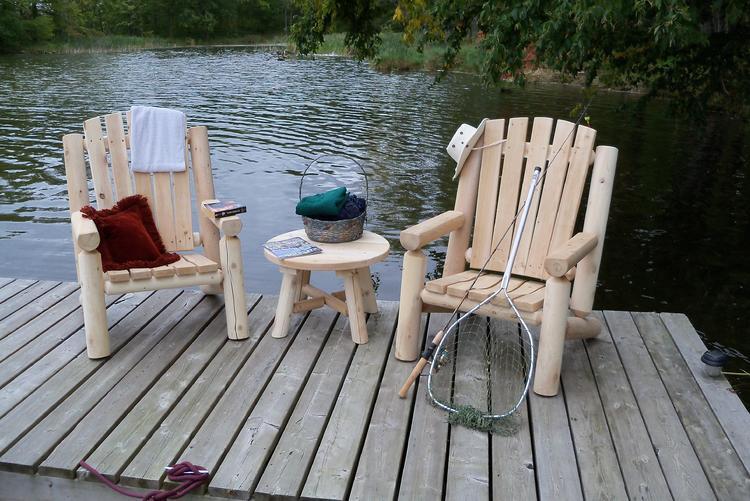 Solid white cedar canadian timber collection adirondack log chairs