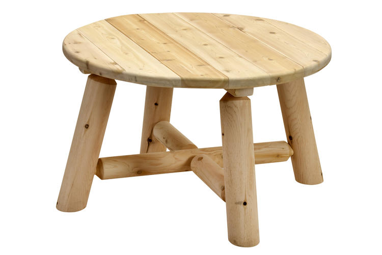Leisurecraft Europe Round Coffee Table white cedar solid wood