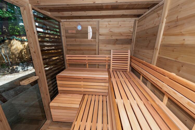 pure cube collection red cedar knotty sauna interior