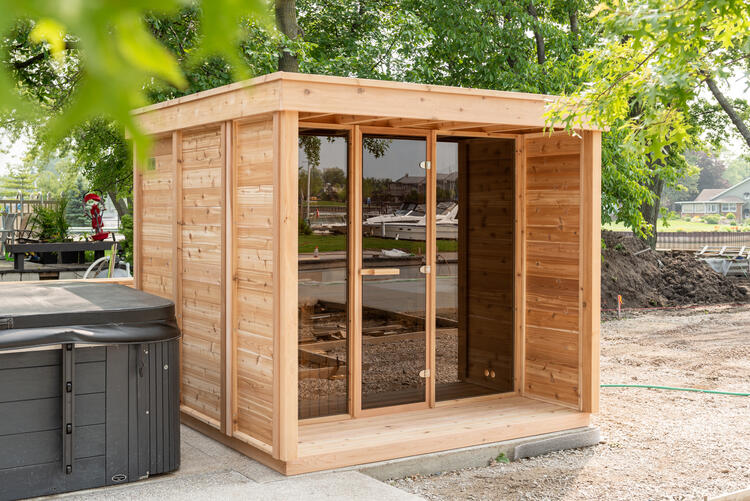 pure cube sauna with panoramic view leisurecraft europe