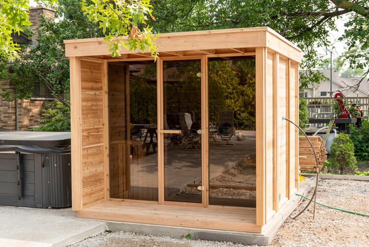 red cedar knotty outdoor sauna leisurecraft europe