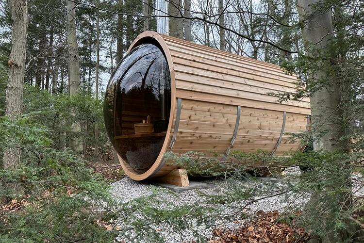 Leisurecraft europe red cedar panoramic sauna
