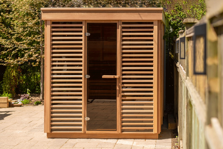 Leisurecraft-Europe-Dundalk-pure-cube-outdoor-sauna-red-cedar