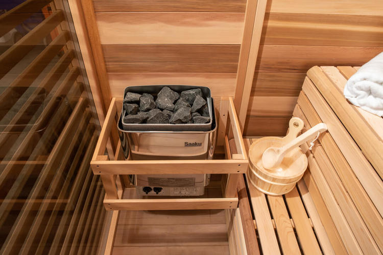 Pure Cube 2 person outdoor sauna leisurecraft europe electric heater