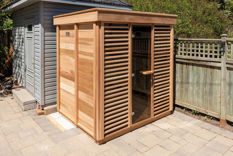 Leisurecraft Europe Dundalk pure cube outdoor sauna privacy panel