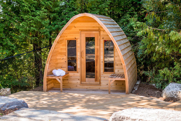 Dundalk Leisurecraft europe POD sauna knotty western red cedar raindrop shapes saunas