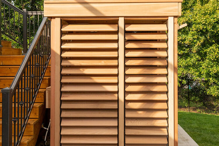 Leisurecraft Europe Dundalk pure cube outdoor sauna privacy panel closed