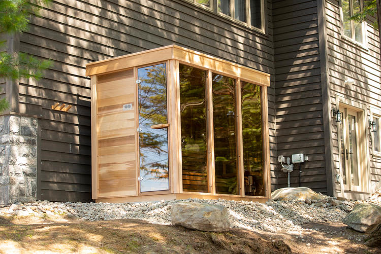 Pure Cube canadian red cedar outdoor sauna leisurecraft europe