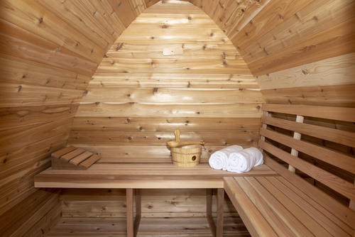 L- shape benches Mini Pod Sauna