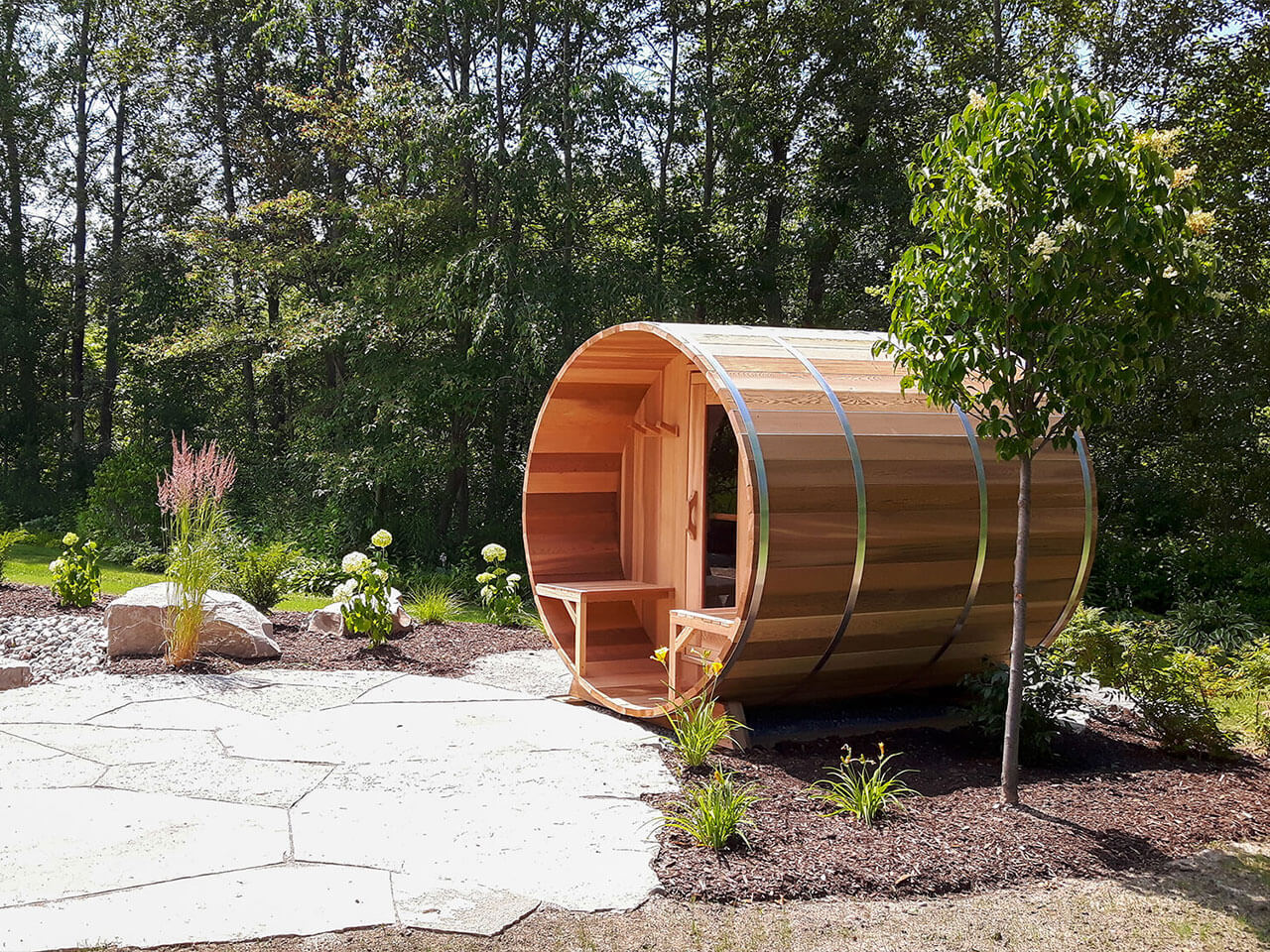 Package Deal Barrel Sauna Ø213cm x L310cm | Leisurecraft Europe